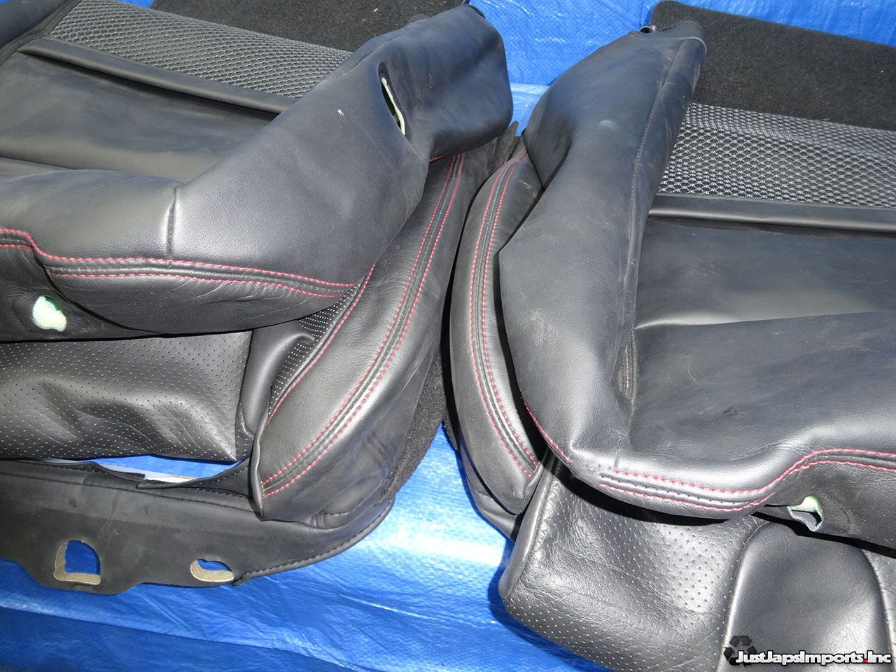 11 12 INFINITI G37 COUPE IPL OEM BLACK LEATHER FRONT SEAT COVERS RED STITCHING eBay